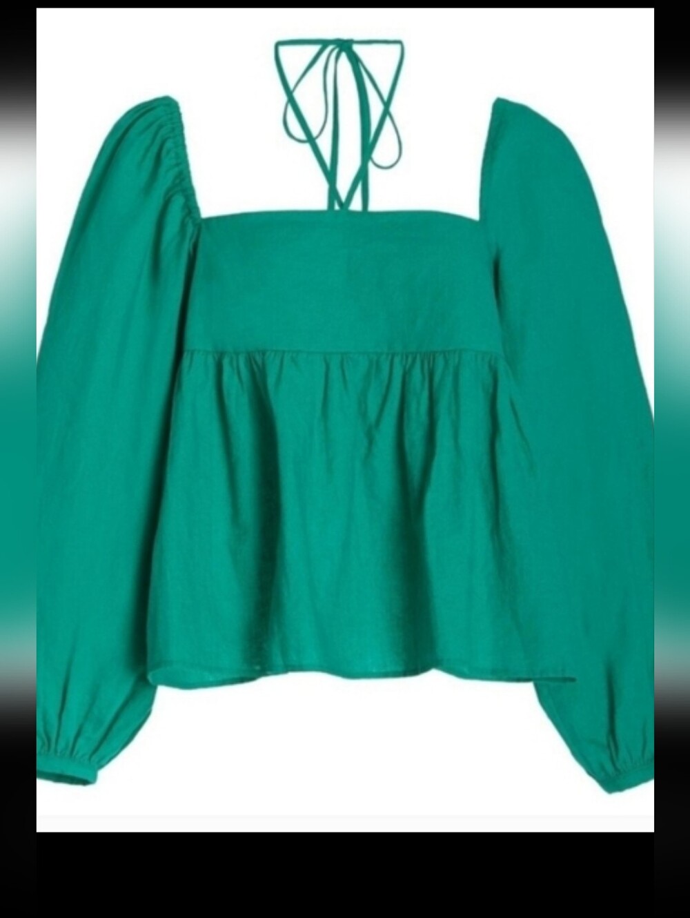 Ciao Lucia Emerald Green Corina Square Neck Top Size XS